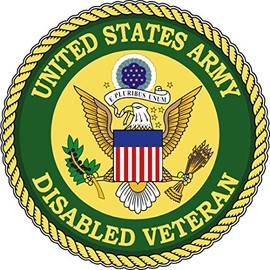 US Army Vet Disabled Veteran Bumper Sticker Laptop Sticker Round