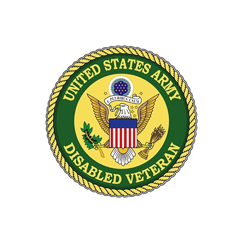 US Army Vet Disabled Veteran Bumper Sticker Laptop Sticker Round