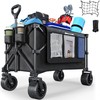 YITAHOME Large Collapsible Foldable Utility Wagon, 200L All-Terrain Beach Cart