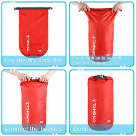 CHUSHEN Waterproof Dry Sacks Pack of 5 Lightweight Dry Bags for Outdoor Activities