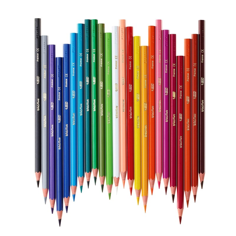 Bic Kids Evolution ECOlutions Colouring Pencils, Assorted Colours, Eco-Friendly, 70