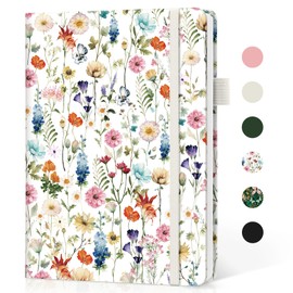 Lined Journal Notebook for Women & Men, Hardcover Leather Journal for writing, A5 College Ruled Notebook for Work & Note Taking, Perfect for Office School Home Supplies, 160 Pages, Garden