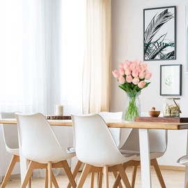 MACTING 30PCS Artificial Flower Tulips, Real Touch Fake Tulips, Faux Flowers for Bouquet Arrangements Table Centerpieces Home Indoor Outdoor Decorations(Gradient Pink)