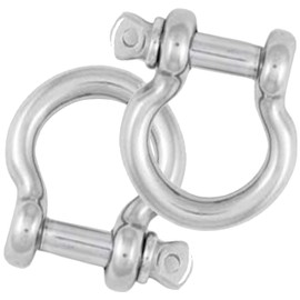 8mm Bow Shackles Stainless Steel A4-Marine Grade (316) - for connecting Ropes, Anchors and Chains (Pack of 2)