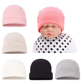 Cotton Baby Girl Hat Preemie Boys Beanie Newborn Hospital Hats Winter Infant Hats for Girls (Preemie, 6PACK-B)