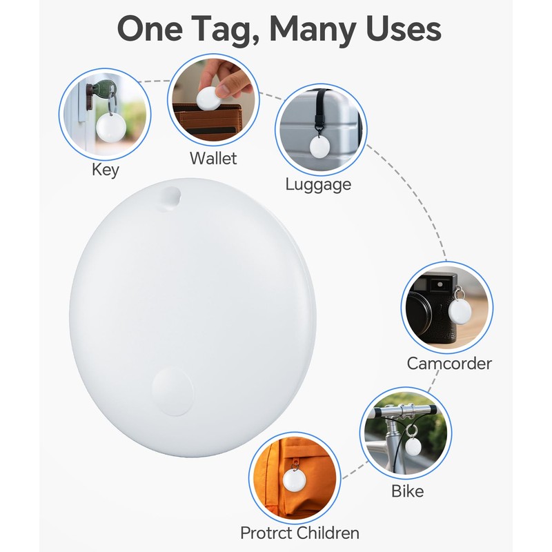 Air Tracker Tag IP67 Waterproof Bluetooth Tracker, Keychain Finder, Item