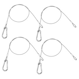 Pack of 4 Wire Rope Security Cable Lock Steel Cable with Eyelets Silver Stainless Steel Security Cable 50 cm x 1.5 mm Wire Rope Wire Rope with Eyelets for Bicycle Motorcycle Furniture Garden etc.