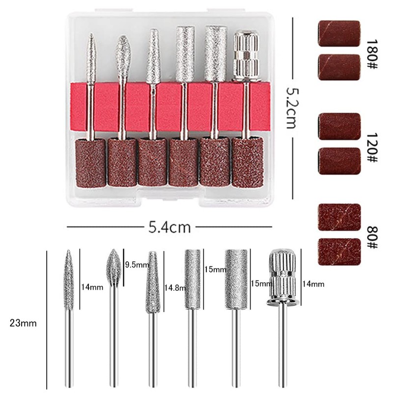 YFFSFDC Nail Care Set, 11 Pieces, Nail Drill Bit Set,