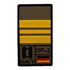 Café Viereck ® Captain Lieutenant Navy German Army Rank Patch with Rank - Embroidered with Velcro - 9.8 cm x 5.6 cm