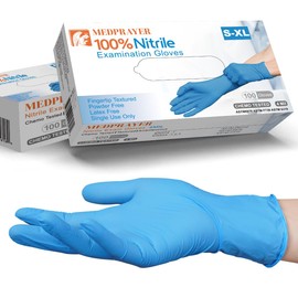 MEDPRAYER MEDPRAYER Nitrile Exam Gloves, 4 Mil Nitrile Disposable Gloves, Latex Free & Powder Free Nitrile Gloves, Food Safe Gloves (Medium, 100 Count)
