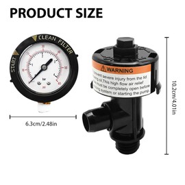 LIDSCURA 98209800 Pool Filter Pressure Gauge, Manual Air Relief Valve, Replacement for Pentair Warrior, EasyClean, FNS, SMBW, Clean and Clear, Quad DE 60 80 100, Replaces 98209803