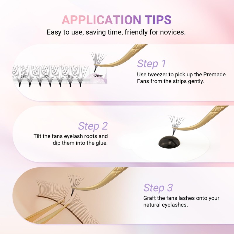 NAGARAKU Eyelash Extensions Premade Fans Eyelash Premade Volume Fan Eyelashes