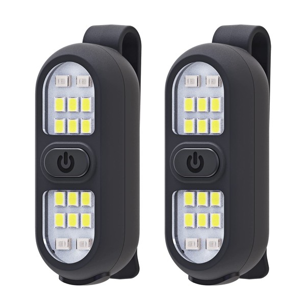 2 Pack Clip on Flashlights, Running Light for Runners Rechargeable