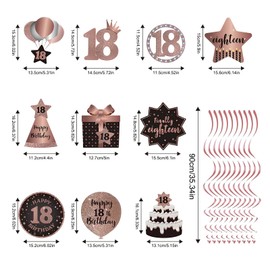 Godneei Party Decoration Birthday, Hanging Birthday Decorations, Sweet 18 Decoration for Girls, Birthday Decoration Girls, Decoration 18th Birthday for Girls