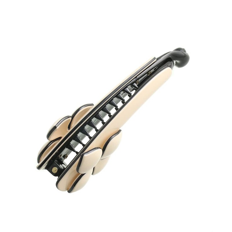 VINGTAINE H7567-BE- Banana Clip, Flower Enamel, Stone, Point, Flower Hair
