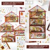 SHANFAA 4 Sets DIY 3D House Stickers,Cute Cats House 3D