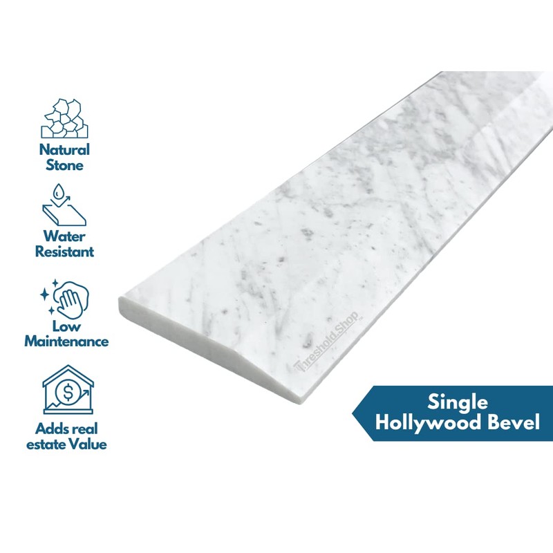 Threshold.Shop Single Hollywood Carrara Marble Threshold for Floor Transitions (Marble