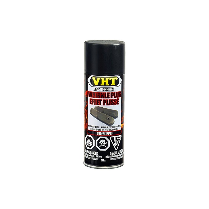 VHT CSP201000 Wrinkle Plus Coating, Black, Flat, 11 ounces, 1