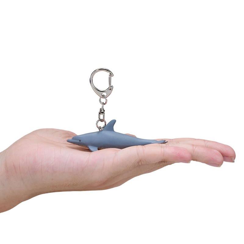 Mojo 387603 Dolphin Animal Figure Keychain, gray