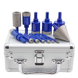 SHDIATOOL Diamond Drill Core Bits,Tile Drilling Core Hole Saw Kit for Porcelain Marble Ceramic Granite with 1/4 Carbide Positioning Drill Bit 13pcs (5/6/8/10/12/20/25/28/32/35MM/6MM/48MM/25MM)