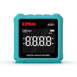 Kiprim Digital Inclinometer AG01 - 3 Sided Magnetic Base, LCD Backlight, Absolute & Relative Measurement, Angle/Tilt Units, Ideal for Woodworking, Construction & DIY