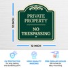 Sigo Signs Private Property No Trespassing Décor Sign, Green Dark,