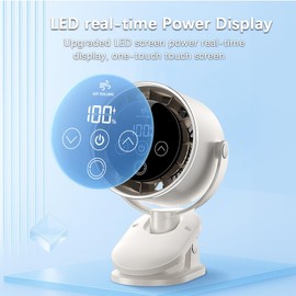 KPPIT Small Powerful Desk Fan,Portable Clip on Fans,Intelligent steering personal cooling table fan for Home Office Stroller Camping,White