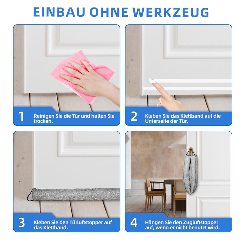 JINMEE Draught Excluder for Doors 90 cm, Door Draught Excluder