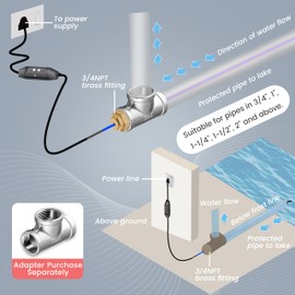 In Pipe Heating Cable Prevents Pipes from Freezing, YeloDeer Internal Self-regulating Heat Trace Cable for Safe Drinking Water, 120 V 50 ft.