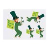 4 x 'St Patrick's Day Leprechaun With His Flag' Temporary