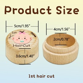 AHANDMAKER Girl Keepsake Box for First Hair, First Haircut Keepsake Wooden Baby Hair 3D Box, Cute Girl Hairs Container Case to Keep the Childhood Memory for Baby Shower Birthday Gift Present
