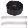 Exhaust Pipe Wrap, 16 ft Black High Heat Insulation Exhaust