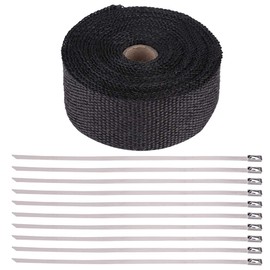 Exhaust Pipe Wrap, 16 ft Black High Heat Insulation Exhaust Pipe Wrap Tape Cloth for Car Motorcycle