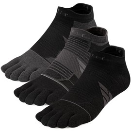Kfit Toe Socks for Men Women COOLMAX Running Five Finger Socks Ankle Athletic Quick Dry Breathable Anti-Blisters 3 Pairs