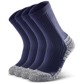 NSRRUN TURTLE Hiking Socks - Winter Thermal Merino Wool Socks for Men & Women - Thick Crew Socks for Hunting Work, Large, Navy Blue, 2 Pairs