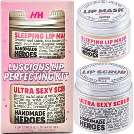 Handmade Heroes Exfoliante Labial 100 Natural, Vegano Y Acondicionador. Exfoliante Labial De Coco Suave. Pulidor Y Exfoliante Labial De Azúcar Para...