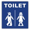 Man And Women Toilet Sign Funny Bumper Sticker Decal 5 x 5