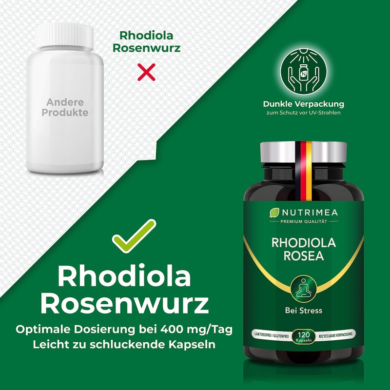 Rhodiola Rosea Capsules Rose Root Extract - High Dose, Laboratory