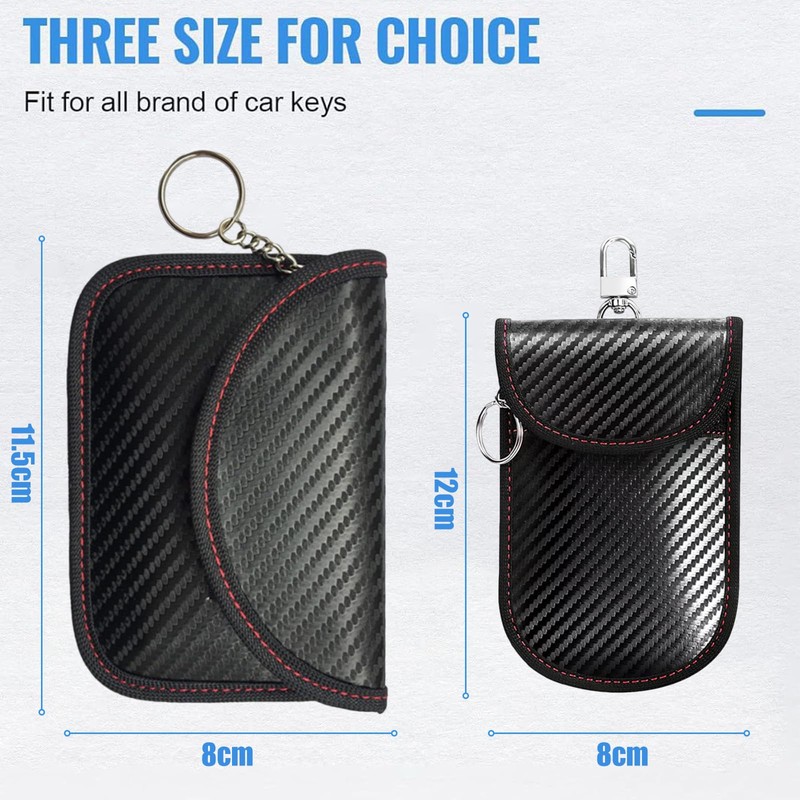3 Pack Faraday Pouch for Car Keys - RFID Blocker