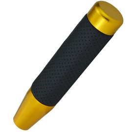 Lunsom 180mm Long Metal Shift Lever Gear Shift Knob PU Leather for Auto and Manual Car (Gold)