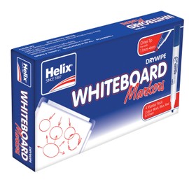Helix Whiteboard Dry Wipe Marker Pens Chisel Tip x4 (Assorted)