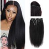 Essent Seamless Kinky Straight Clip in Hair Extensions Real Human