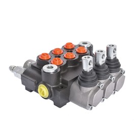 waltyotur Monoblock Hydraulic Directional Control Valve, 3 Spool 13 GPM Hydraulic Loader Valve, SAE Ports, 3600 PSI Double Acting Valve Directional Control Valve for Small Tractors Log Splitters