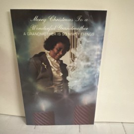 Vintage Merry Christmas Grandmother Grandma Black African Unique Glossy