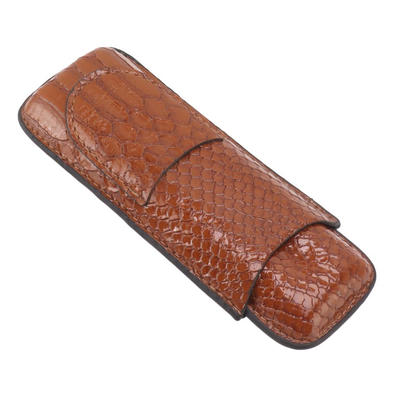 2 Finger Cigar Case Portable Waterproof Lightweight Artificial Leather Cigar