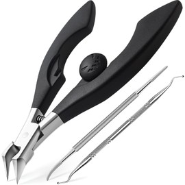 Ingrown Toenail Clippers for Seniors Thick Toenails, Straight Nail Clipper for Men, Heavy Duty Toe Nail Clippers for Thick Nails with Wide Jaw Opening, Professional Ingrown Toenail Removal Kit