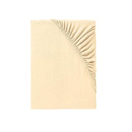 Duvet Cover 140 x 200 cm to Fitted Sheet 160 x 200 Flexible - Mako Jersey Fitted Sheet Beige Natural - Mattress Cover Adapts Perfectly to Mattress Topper