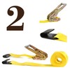 Two Ratchet Strap Tie-Downs, 2" x 27' Heavy-Duty Flat Hook