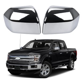 Chrome Direct Replacement Side Mirror Covers Caps for 2015-2020 Ford F150, Directly Replace Style, Not Sticker Style