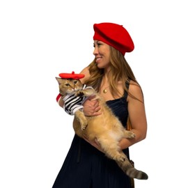 Cat and Human MATCHING berets! Twinning with the feline, with or without full french outfit! (Medium)